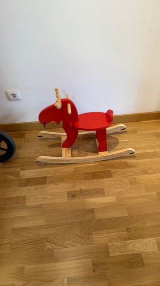 Bicicleta balancín de madera para niños