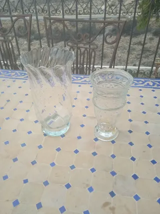 2 Jarrones de Cristal antiguos