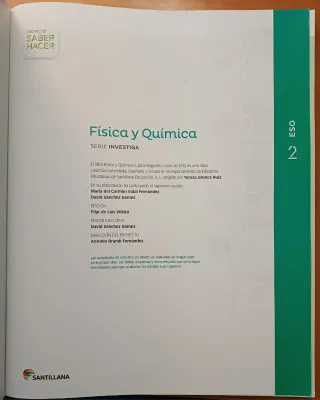 FISICA Y QUIMICA, SERIE INVESTIGA 2°ESO