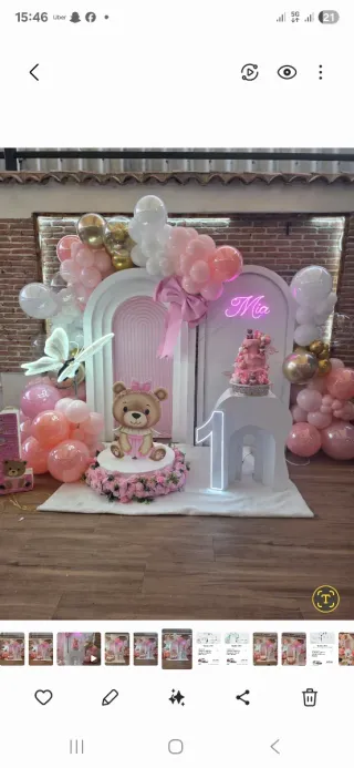 Decoración Fiesta Oso y Flores