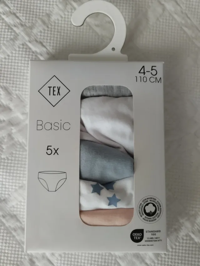 Pack 5 braguitas algodón niña 4-5 años