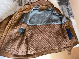 Chaqueta de piel Cortefiel marrón