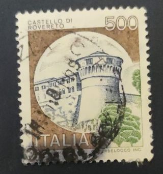 Francobollo Castello di Rovereto 500 Lire