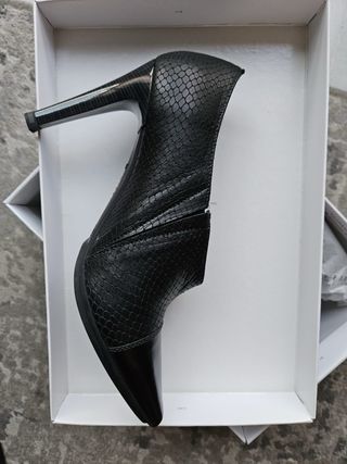 Zapatos Hispanitas Negros Piel Tacón