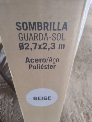 Sombrilla Guarda-Sol Ø2,7x2,3 m Beige.