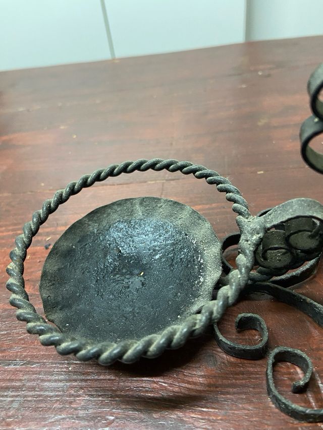 Palmatoria doble platillo forja