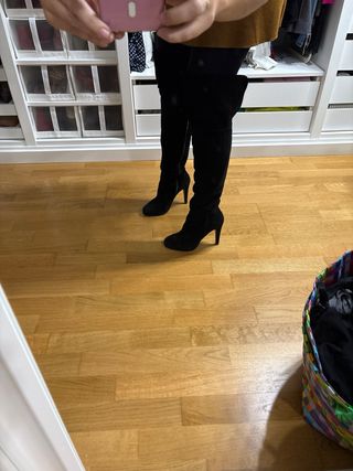 Botas altas ante negro T.37