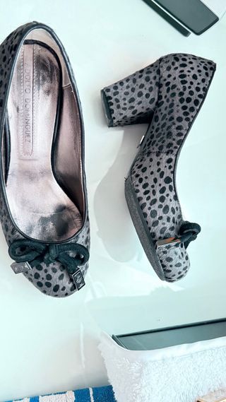 Zapatos tacón estampado leopardo talla 36