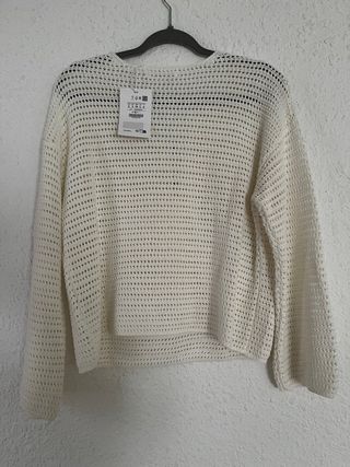 Jersey calado blanco Pull&Bear