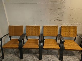 4 sedie Kettal impilabili in alluminio rattan