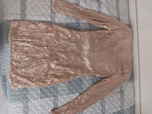 Vestito CBR Paillettes Rosa Gold Taglia S