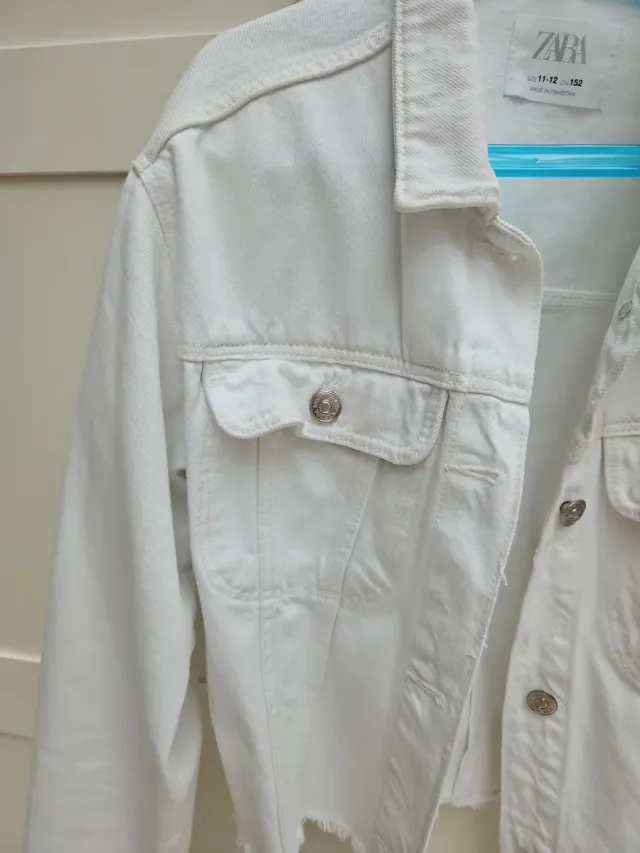 Cazadora vaquera Zara blanca T.11-12 años
