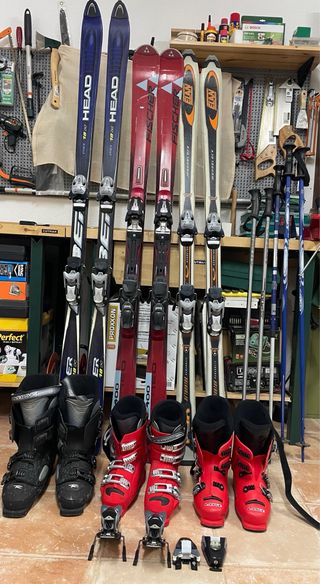 Conjunto 3 pares esquís y botas poco usados