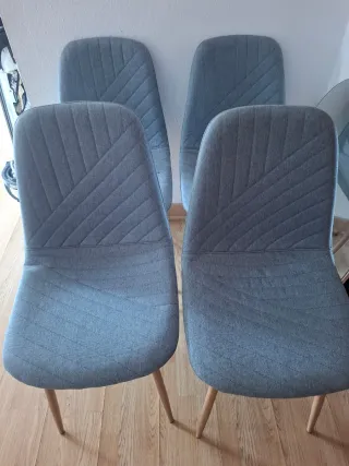 Juego de 4 sillas de comedor grises