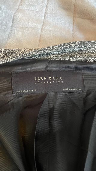 Chaqueta Zara Talla 38 Gris Tweed