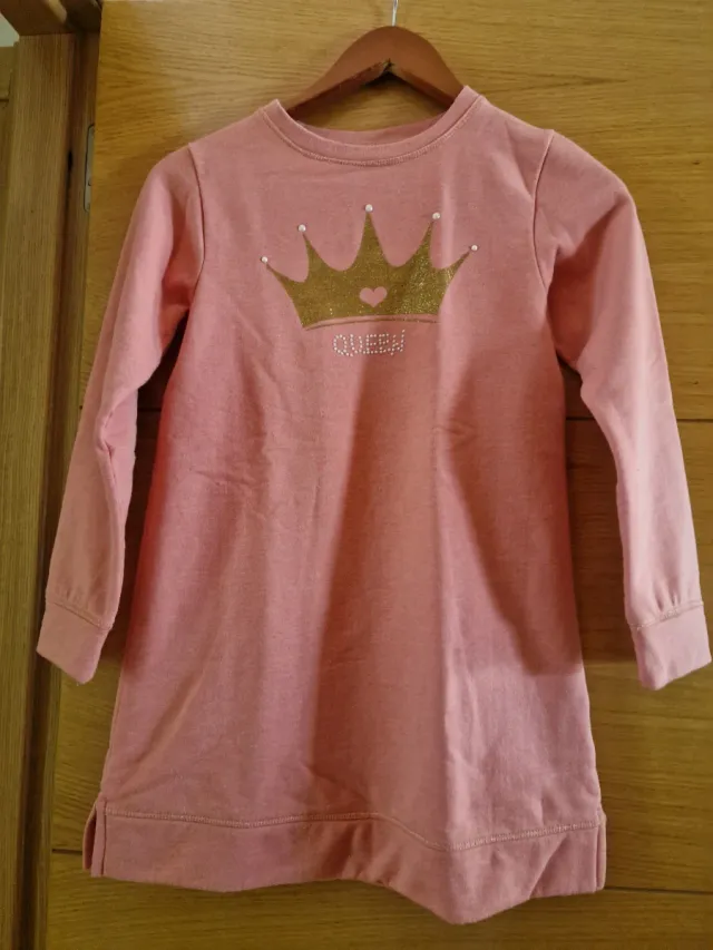 Vestido rosa con corona talla 9-10