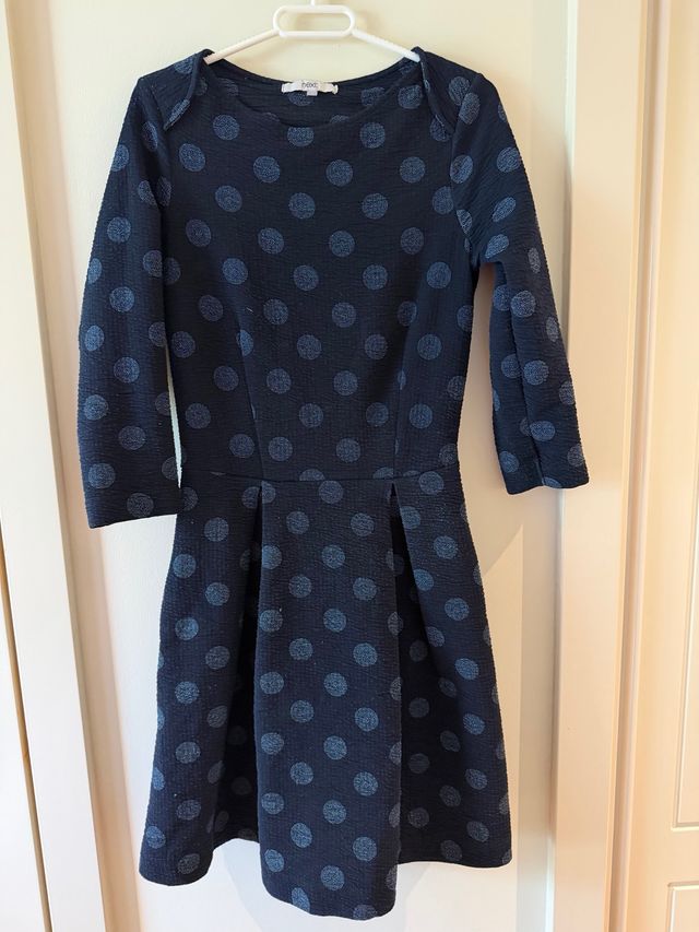 Vestido azul Next invierno lunares