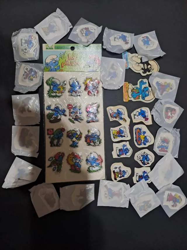 Lote de pegatinas de Los Pitufos, no cropan, bimbo