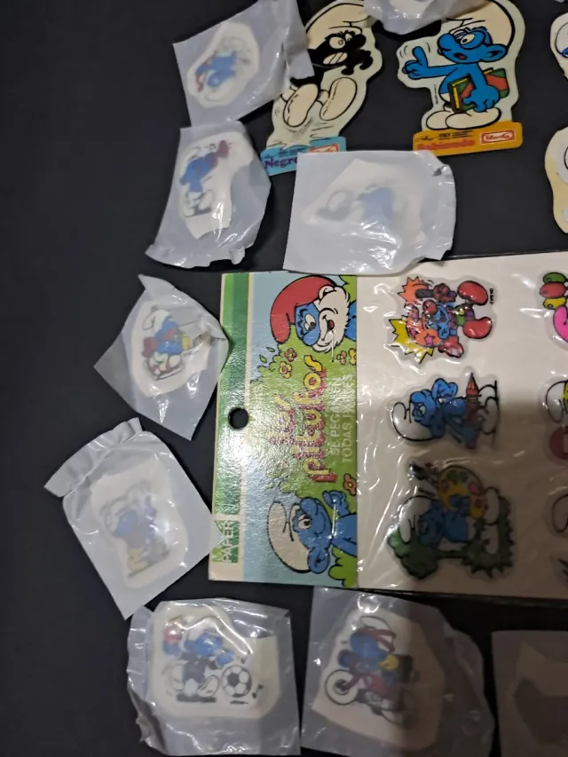 Lote de pegatinas de Los Pitufos, no cropan, bimbo