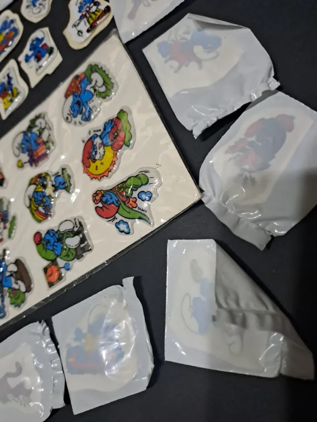 Lote de pegatinas de Los Pitufos, no cropan, bimbo