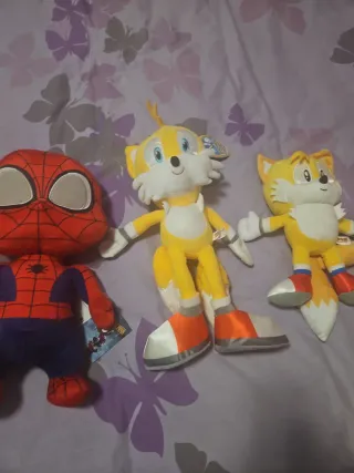 Lote Peluches Spiderman y Tails