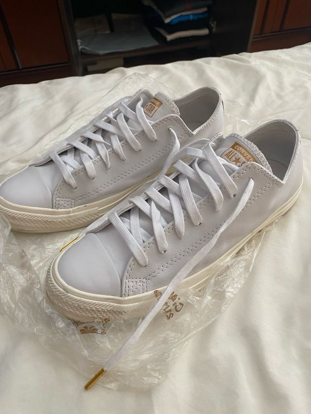 Zapatillas Converse All Star Piel Blancas Talla 42