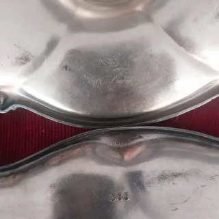 Antiguo tintero peltre Art Nouveau WMT