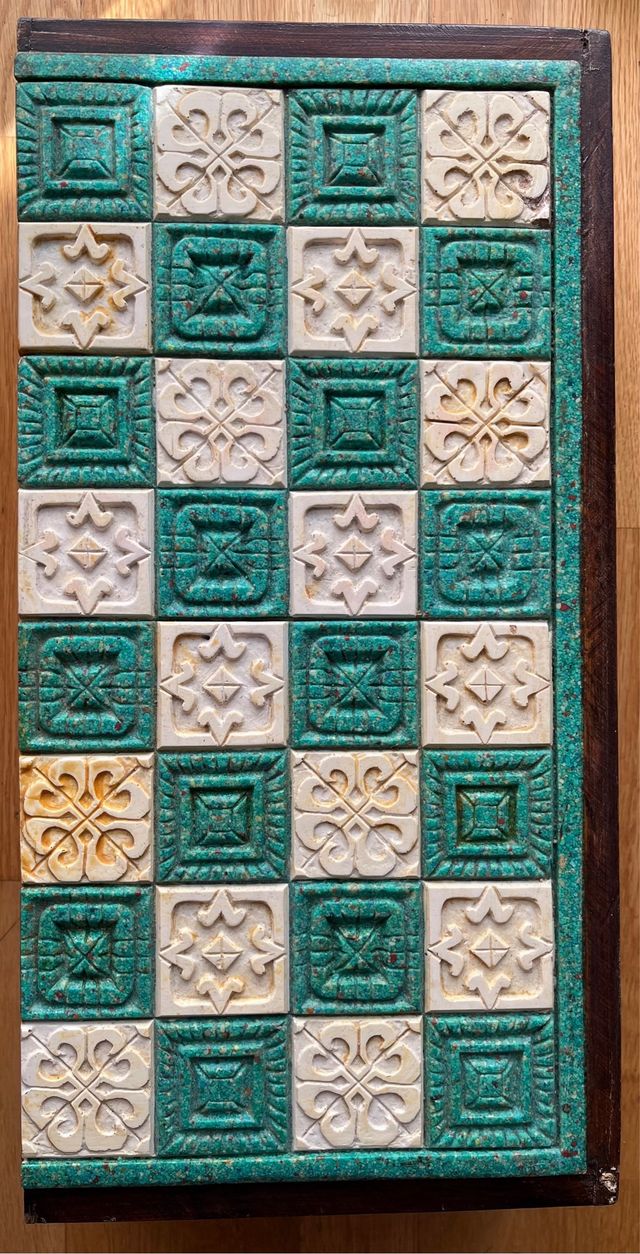 Ajedrez Artesano Malaquita Azteca Conquistadores