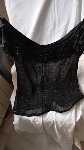 Blusa Mango lunares volantes