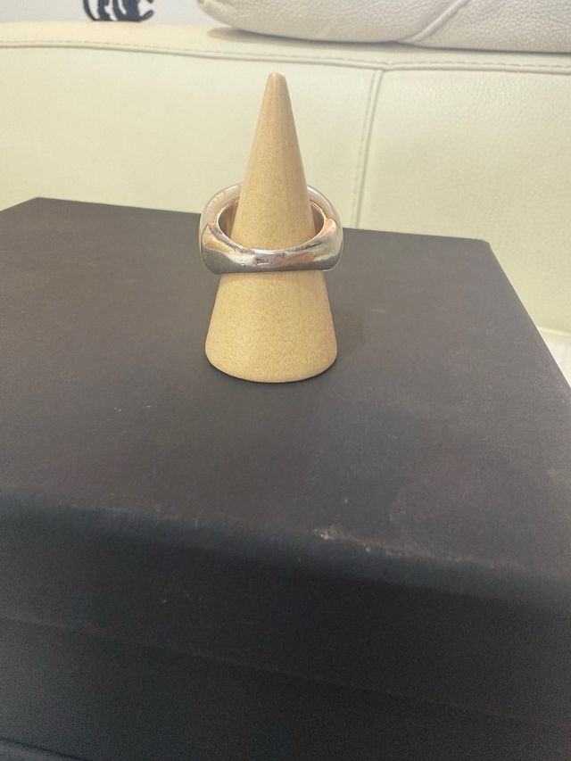 Anillo Tous Oso Beige y Plata