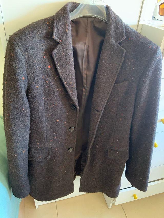 Abrigo Zara Hombre Talla 38 Marrón