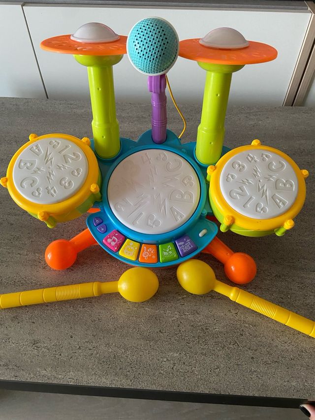 Batería electrónica infantil con micrófono