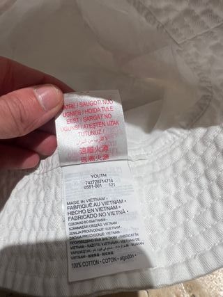 Gorro bucket Jordan blanco YOUTH