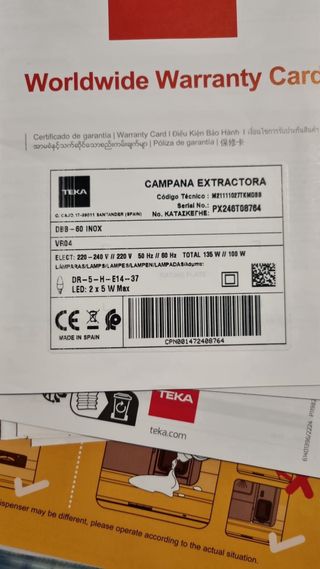 Campana extractora Teka DBB 60