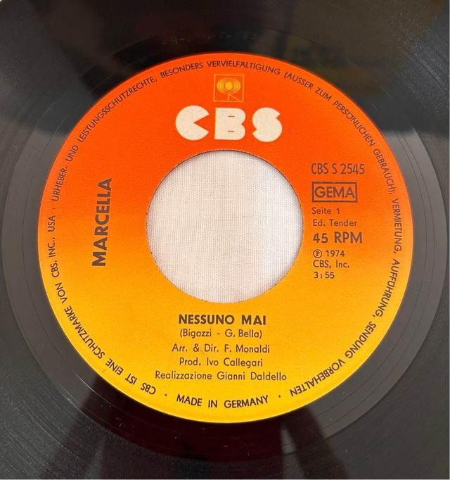 Marcella - Nessuno Mai / Sicilia Antica Vinile