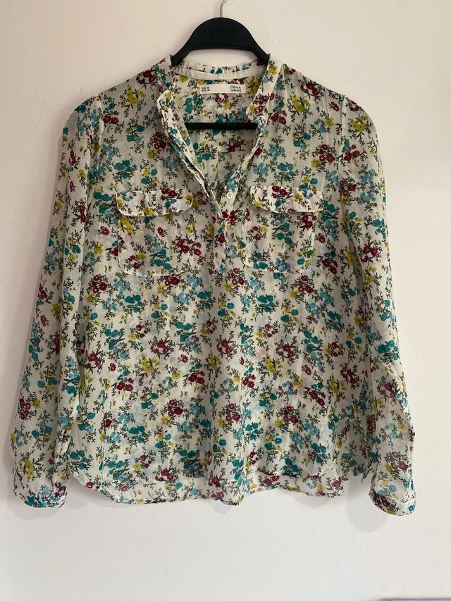 Camisa Zara flores multicolor Talla S
