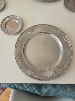Juego bajo plato y panera vintage