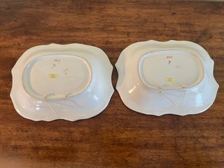 Coppia piatti ceramica decorati floreali