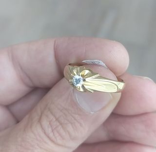 Solitario caballero con Circonita - Oro 18 ktes  -