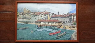 4 cuadros acuarelas F. Hierro Laredo