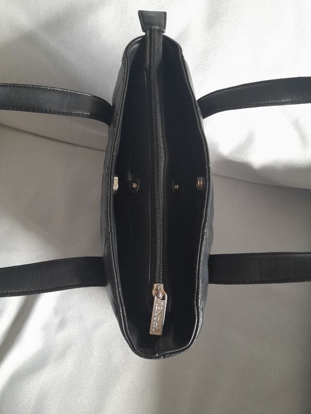 Bolso Chanel Negro Polipiel Acolchado,medidas 30x2