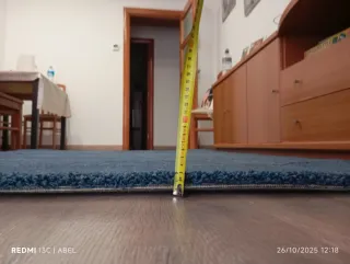 Alfombra de lana azul petróleo