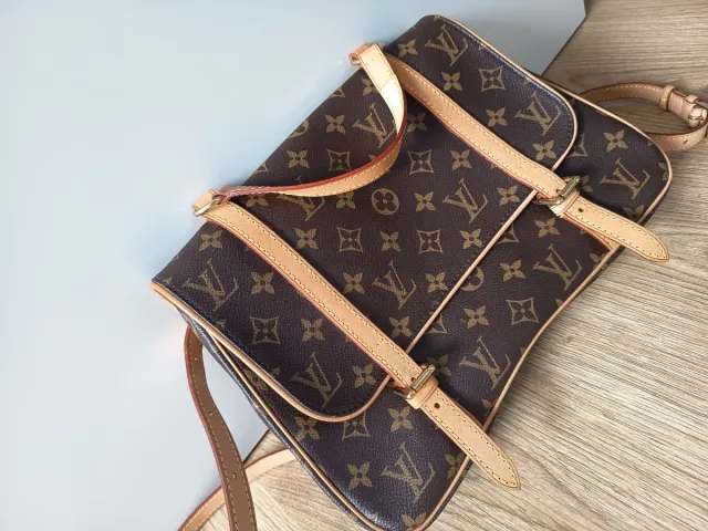 Mochila Marelle Monogram Marrón y Beige
