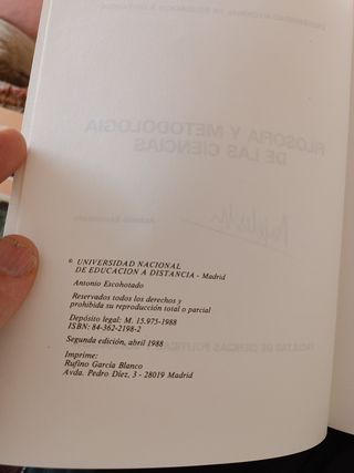 Filosofía y metodología de las ciencias.