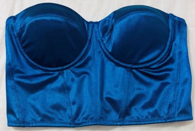 Top New Yorker Azul Cetim