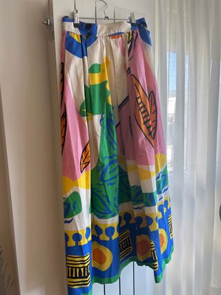 Falda larga Zara estampada