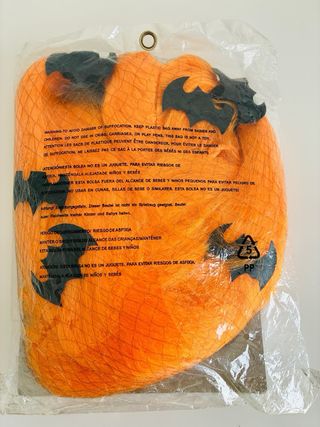 Peluca Halloween Naranja Murciélagos