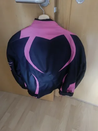 Chaqueta Moto Mujer Negra y Rosa con protección