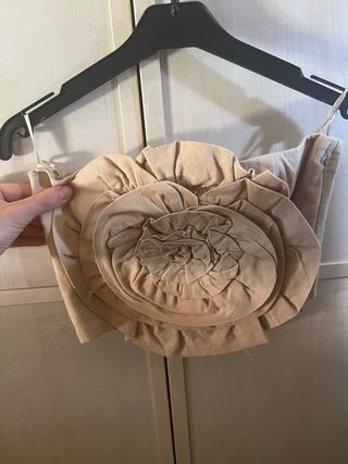 Top Zara Beige Flor