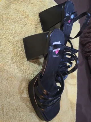 Sandalias Tacón Ulanka Talla 38 Piel Sintética